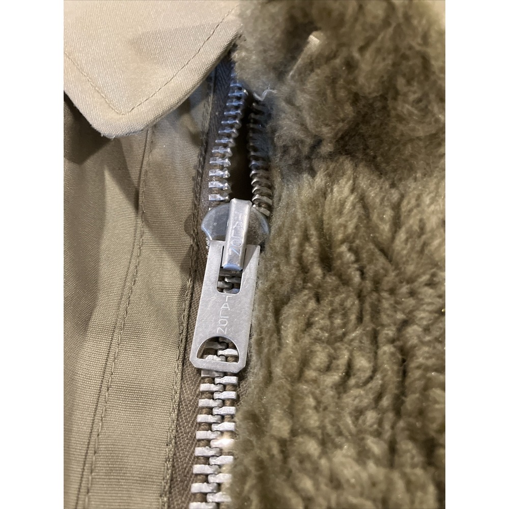 VTG Woolrich Brown Khaki Faux Fur Lined Button Down Winter Coat Mens Sz 40 Parka - Picture 11 of 15